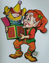 1985 Beistle Elf With Jack In The Box Die Cut Wall Hanging 14&quot; x 11.5&quot; New - £11.87 GBP