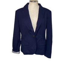 Merona Button Front Wool Blend Blazer Navy Blue Women&#39;s Size 16 NWOTs - £25.81 GBP