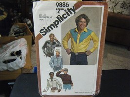 Simplicity 9886 Men's Western Shirts, Scarf, Tie & Transfers Pattern - Size 42 - £10.00 GBP