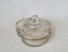 Paden City Crow&#39;s Foot Sterling Silver Overlay Floral 3 Part Candy Box Dish - £28.47 GBP