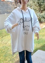 NOLITA Hooded Sweatshirt Tunic Top w/Hi-Lo Hemline; size M, ivory color ... - £52.53 GBP