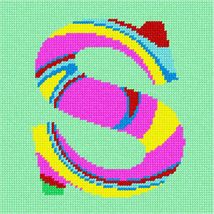 Pepita Needlepoint kit: Letter S Tie Dye, 7&quot; x 7&quot; - $50.00+