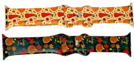 2 Pk Thanksgiving Watch Bands for Apple Watch 38/40/41MM Pumpkin + Fall Autumn image 3