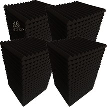 48 Pack 12&quot;X 12&quot;X1&quot; Acoustic Panels Studio Soundproofing Foam Wedge Tiles, - £35.71 GBP