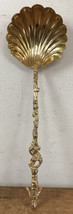 Vtg Italian Vermeil Gold Silverplate Clamshell Scalloped Serving Spoon C... - £47.78 GBP