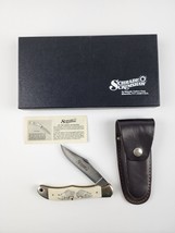 Vintage Schrade Scrimshaw Knife SC500 Buffalo Handle Minty in box USA made - $89.09