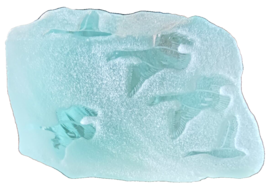 Vintage Siku Handcrafted Aqua Green Stone Etched Canadian Geese Paperweight - £15.63 GBP