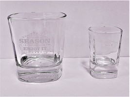 Jack Daniel`s Whiskey Glasses Square Bourbon Engraved Shot Glass - $171.92 MXN