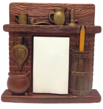 Vintage Fireplace Notepad Pencil Wall Plaque Ceramic org pad 1963 Miller Studio - £13.44 GBP