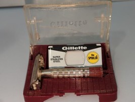 Vintage Gillette Red Tip Super Speed Double Edge Safety Razor D1 1958 - $88.11