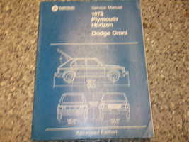 1978 DODGE OMNI  PLYMOUTH HORIZON Service Shop Repair Manual ADVANCED ED... - $7.87