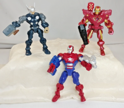 Marvel Comics Lot Of 3 Iron Patriot, Super Hero Thor And Captain America Figures - £20.56 GBP