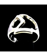 Initial Sigma Sterling silver ring Greek alphabet capital letter high po... - $63.84 CAD