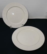 Yamaka Japan White Embossed Weave Damask 7 3/4&quot; Salad Plates - £15.97 GBP