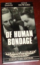 Of Human Bondage, Bette Davis, Leslie Howard- Gently Used VHS Video  VGC CLASSIC - £4.66 GBP
