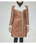 Amie Brown Double Breasted Shearling Coat - $250.00