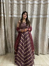 Crop Top Lehenga Indian Wedding Dress Bollywood Style onion color pyazi color - £538.11 GBP