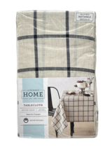 J.C. Penney Home Tablecloth Shiloh Check Ivory Black 60&quot; x 102&quot; Poly-Lin... - $27.72