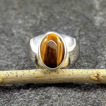 925 Sterling silver Signet Tiger Eye stone Men&#39;s Gifts For Ring Size 8.5 - £77.04 GBP