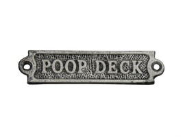 Rustic Silver Cast Iron Poop Deck Sign 6&quot;&quot; - $10.99
