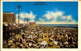 Vintage POSTCARD- Bathing Beach, Coney Island, Ny BK62 - £4.27 GBP