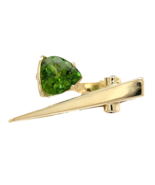 14k Yellow Gold Custom Genuine Natural Peridot Diamond Ring by Harry Roa... - $2,222.55