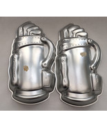 1987 Wilton cake pans two golf bags with golf clubs novelty birthday cak... - $17.82
