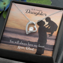 To My Daughter Dad&#39;s Amazing Daughter Forever Necklace w Message Card - £44.59 GBP+