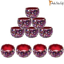 Prisha India Craft - Beaded Napkin Rings Set of 10 colorful - 1.5 Inch i... - $20.79