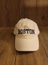 Boston Baseball Cap white with dark blue embroidery made by ESY adjustable - £10.85 GBP