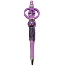 Fashion Bling Custom Beaded Ballpoint Twist Pen Focal Bead Violet - £9.67 GBP