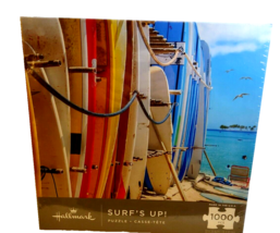 Surf&#39;s Up Hallmark Jigsaw Puzzle 1000 Pieces Sealed Surfboards Ocean Sea... - $25.18