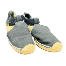  Tory Burch Canvas Espadrille Wedge Sandals Natural Black  8.5 Boho Chic... - $43.69