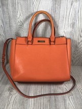 TRINA TURK Bright Orange Cross Body &amp; Handles Purse Bag Satchel - $18.76