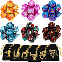 Lot Of 42 DnD Dungeons And Dragons Dice 6 Sets With Pouch DD Toys Games Kids US  - £15.81 GBP