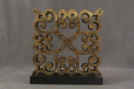 MODERN Art Solid Wood Carving Celtic Knot Scroll Mounted on Base 10.5&quot; by 10&quot; - £35.62 GBP