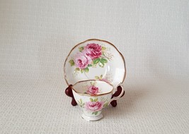 Royal Albert American Beauty Pink Roses Footed Demitasse Cup &amp; Saucer - £12.60 GBP