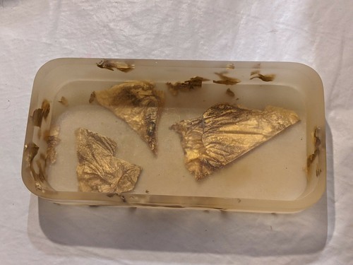 Martha Sturdy Suspendu Doré Feuille Résine Canada Rectangle Bowl Dish Plateau Item image 3