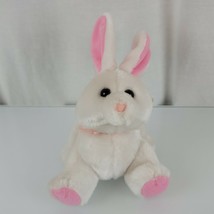 Russ Harey Bunny Rabbit Hare White Pink Sitting 5&quot; Small Mini #167 Vintage 80s - £39.55 GBP