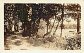 Greenfield New Hampshire~Sunset LAKE-OLD CAR-DIRT ROAD-BOAT~REAL Photo Postcard - £5.99 GBP