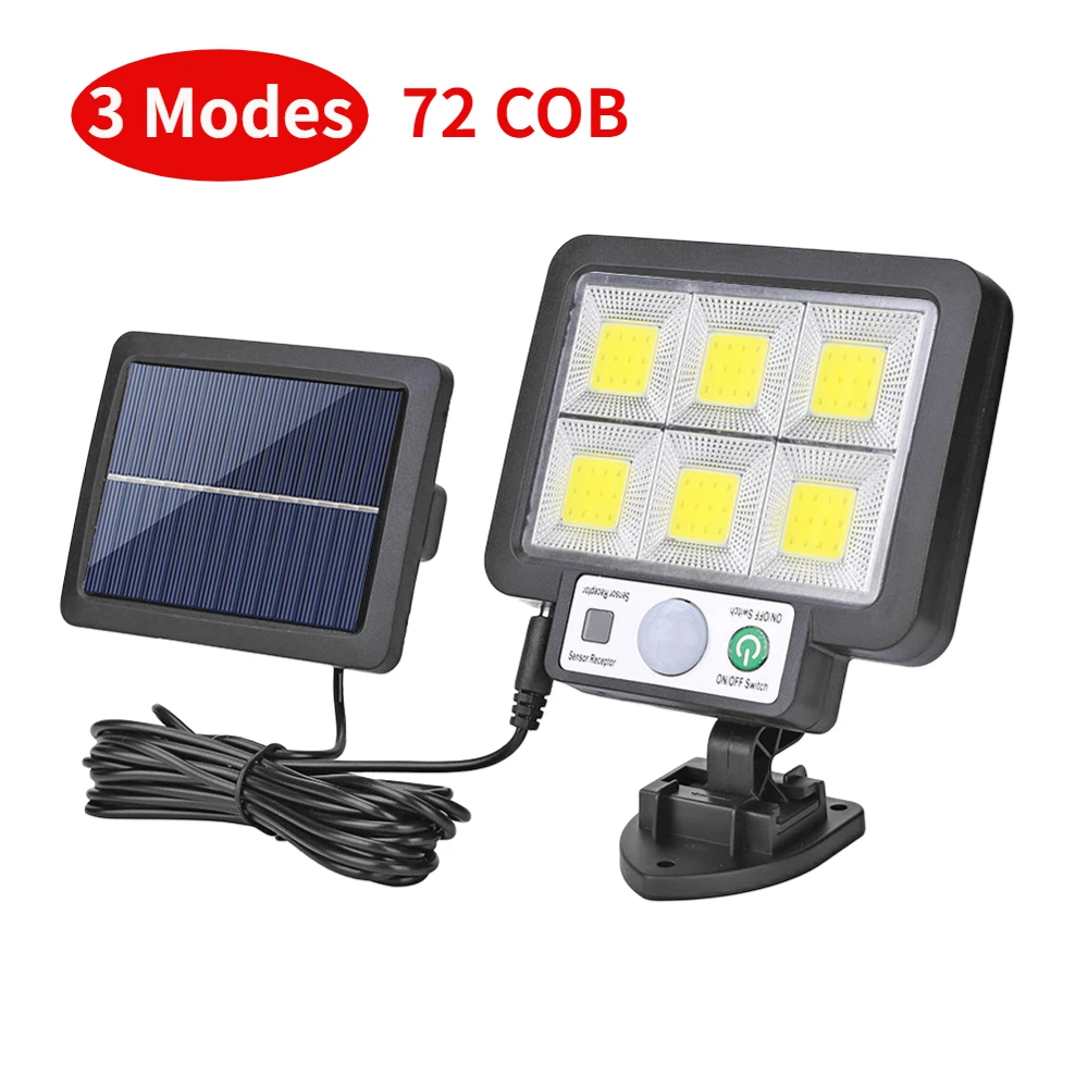 LED COB Split Solar Lamp 3 Mode Wall Light Outdoor Waterproof Motion Sensor Indu - £53.98 GBP