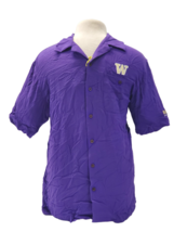 Chiliwear Men&#39;s Washington Huskies Purple Button-Down Half-sleeve Shirt XXL - £23.34 GBP