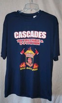 Cascades 10K Fire Chase &amp; 911 Fun Run May 2014 Shirt Sterling Large A4 - $281.78 MXN