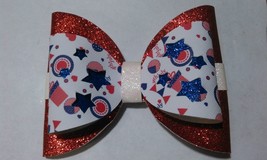 HOME MADE 4TH OF JULY HAIR BOW, RED, WHITE AND BLUE, 5&quot; X 4.25&quot; - $9.46