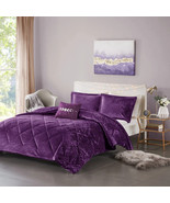 Luxurious Felicia Velvet Comforter Set - Elegant Bedding for Ultimate Co... - £85.45 GBP