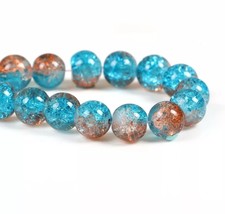10mm Blue Brown Jewelry Beads - $16.00
