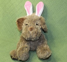 12&quot; Russell Stover Coco Puppy Bunny Ears Dog Plush Stuffed Animal Easter Rabbit - £8.46 GBP