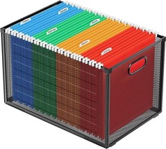 Mesh Metal Foldable Hanging File Folder Storage Box Organizer Container ... - $19.78