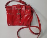 Nine West Crossbody Bag Purse Red Patent Leather Womens Can&#39;t Stop Shopper - $14.80