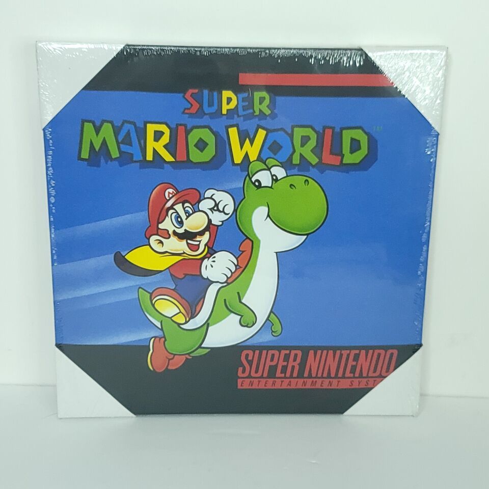 Super Mario World Nintendo Branded SNES Art Canvas Set 12&quot; X 12&quot; New Sealed - $25.24